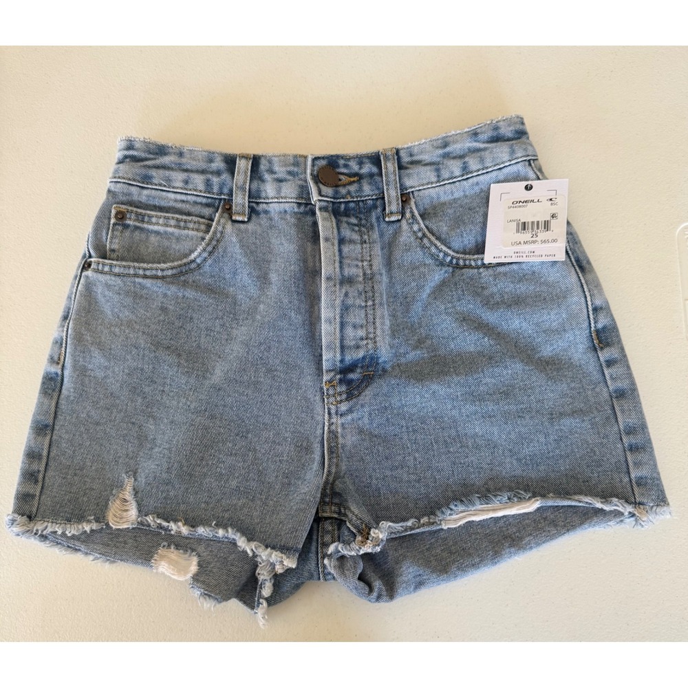 O'Neill Lanisa High Waist‎ Denim Cutoff Shorts size 25 blue Beach Summer